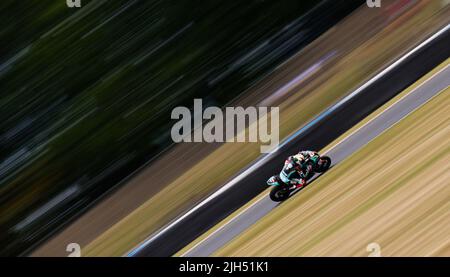 Peter Hickman de FHO Racing pendant la première journée du Championnat du monde de Superbike FIM MOTUL 2022 à Donington Park, Leicestershire. Date de la photo: Vendredi 15 juillet 2022. Banque D'Images