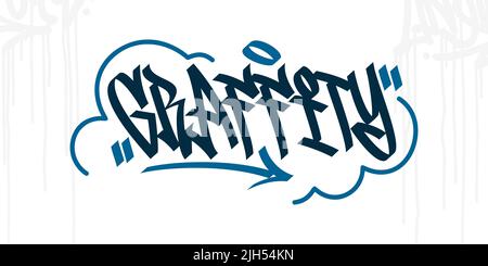 Résumé Hip Hop écrit à la main Urban Street Art Graffiti style Word Graffiti Vector Illustration Template Illustration de Vecteur