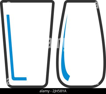 Icône deux lunettes. Contour gras modifiable avec Color Fill Design. Illustration vectorielle. Illustration de Vecteur