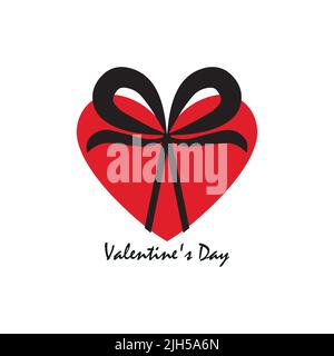 Illustration du cœur. Bonne Saint Valentin. Texte calligraphie moderne amour de script. Illustration vectorielle. Conception pour l'impression sur des chemises, affiches, bannières. Illustration de Vecteur