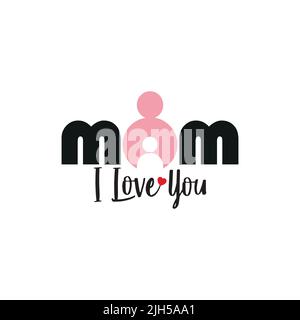 Je t'aime maman - jolie expression de calligraphie pour la Saint-Valentin. Lettrage dessiné à la main pour de jolies cartes de voeux, invitations. Idéal pour les t-shirts, les tasses et les rebuts Illustration de Vecteur