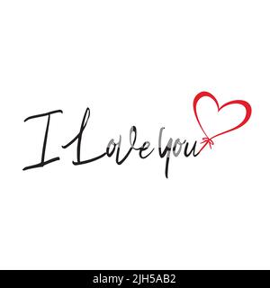 Illustration du cœur. Bonne Saint Valentin. Texte calligraphie moderne amour de script. Illustration vectorielle. Conception pour l'impression sur des chemises, affiches, bannières. Illustration de Vecteur