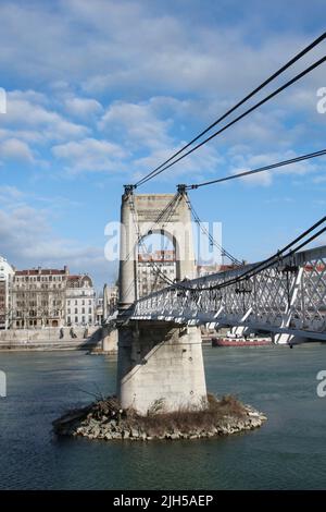 Pont de la passerelle du Collège PÉDEPESSE sur le Rhône à Lyon France en 2010 Banque D'Images