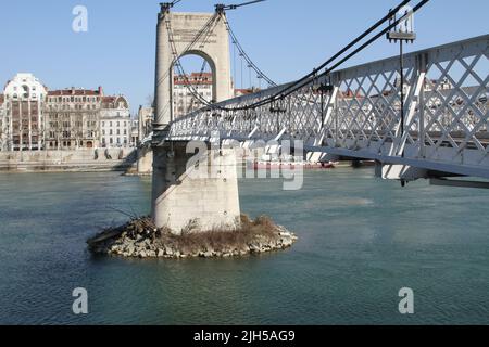 Pont de la passerelle du Collège PÉDEPESSE sur le Rhône à Lyon France en 2010 Banque D'Images