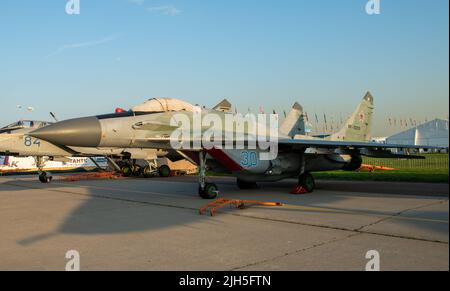 30 août 2019, région de Moscou, Russie. Chasseur multirôle Mikoyan MIG-29 russe Banque D'Images