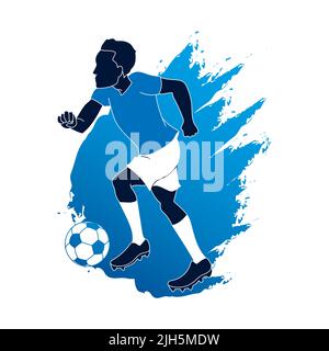 Homme jouant à l'illustration de sports de football Banque D'Images