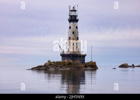 Phare Rock of Ages sur le lac supérieur Banque D'Images