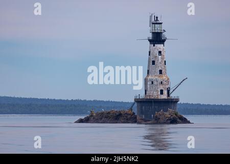 Phare Rock of Ages sur le lac supérieur Banque D'Images