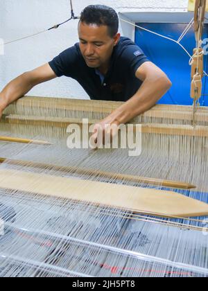 Démonstration - toile de tissage (matériau) en Tunisie, Afrique du Nord Banque D'Images