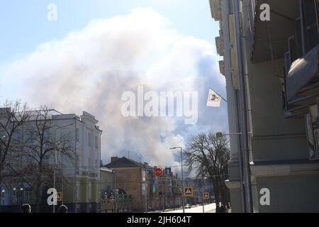 Conséquences des bombardements par la Russie de la ville de Chernihiv Banque D'Images