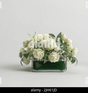 3d illustration d'un vase à fleurs décoratif à l'intérieur isolé sur fond blanc Banque D'Images