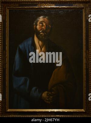 Atelier de Zurbarán (1598-1664). Les larmes de Saint Pierre. Huile sur toile, env. 1633. Musée El Greco. Tolède, Espagne. Banque D'Images