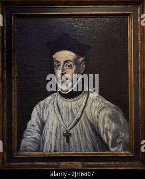 Diego de Covarrubias y Leyva (1512-1577). Juriste espagnol, professeur et ecclésiastique. Portrait de El Greco (Doménikos Theotokópoulos) (1541-1614). Huile sur toile, env. 1600. Musée El Greco. Tolède, Espagne. Banque D'Images