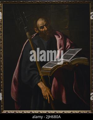 Saint Matthias. Portrait de Luis Tristán (1580-1624), ca. 1620. Huile sur toile (130 x 104 cm). Musée El Greco. Tolède, Espagne. Banque D'Images