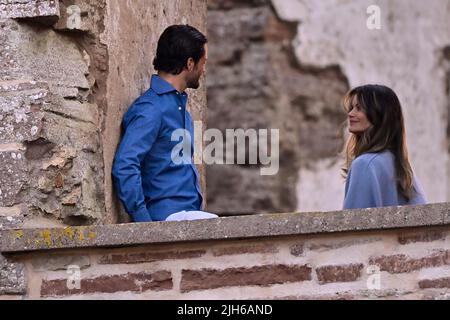 Le Prince Carl Philip et la Princesse Sofia lors d'un concert avec Molly Sandén aux ruines du château de Borgholm, Oland, Suède 15 juillet 2022 Poto: Mikael Fritzon / TT / Kod 62360 Banque D'Images