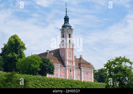 Monastère de Birnau, église Sainte-Marie, église de pèlerinage, Uhldingen-Muehlhofen, lac de Constance, Bade-Wurtemberg, Allemagne Banque D'Images