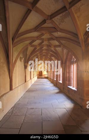 Cloître avec voûte nervurée gothique dans le monastère d'Alpirsbach, Forêt Noire du Nord, Forêt Noire, Bade-Wurtemberg, Allemagne Banque D'Images