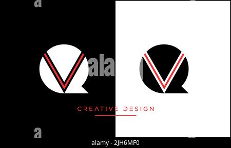 Lettres QV, VQ, V ou Q Alphabet logo Icon Design Illustration de Vecteur