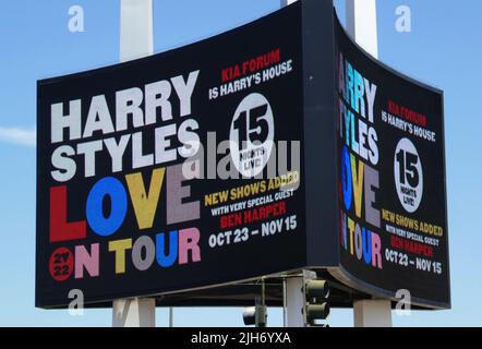 Inglewood, Californie, États-Unis 13th juillet 2022 Harry Styles Love On Tour concerts Marquee pour 15 concerts sur 13 juillet 2022 au Kia Forum à Inglewood, Californie, États-Unis. Photo par Barry King/Alay stock photo Banque D'Images