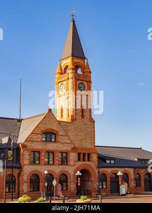 Vue ensoleillée sur le musée Cheyenne Depot au Wyoming Banque D'Images