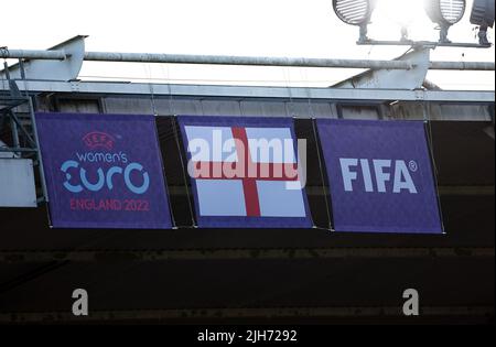 Southampton, Royaume-Uni, 15th juillet 2022. Le drapeau de l'Angleterre lors du match de l'UEFA Women's European Championship 2022 au stade St Mary's, à Southampton. Le crédit photo devrait se lire: David Klein / Sportimage crédit: Sportimage / Alay Live News Banque D'Images