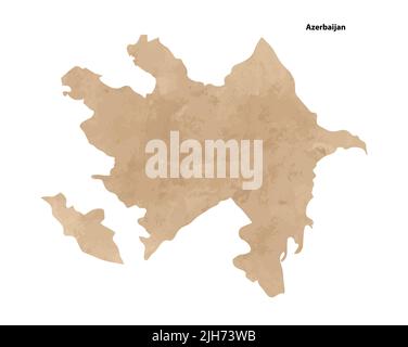 Ancienne carte texturée de papier d'époque du pays de l'Azerbaïdjan - illustration vectorielle Illustration de Vecteur