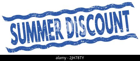 Texte DE LA REMISE D'ÉTÉ inscrit sur l'affiche en forme de traits bleus. Banque D'Images