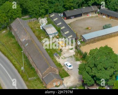 Chatterley Whitfield a abandonné Quarry ancien Mine et musée Stoke sur Trent Staffordshire Drone photographie aérienne Banque D'Images