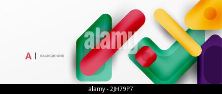 Formes géométriques colorées lignes, carrés et triangles. Arrière-plan abstrait pour fond d'écran, bannière ou page d'arrivée Illustration de Vecteur