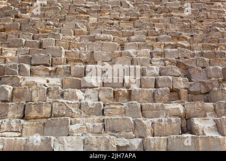 Détail de la pierre d'une des Pyramides de Gizeh, Égypte. Banque D'Images