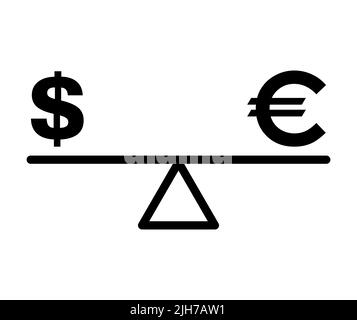 Balance dollar harmonie justice vector icône isolée sur fond. Illustration vectorielle de symbole plat professionnel . Illustration de Vecteur