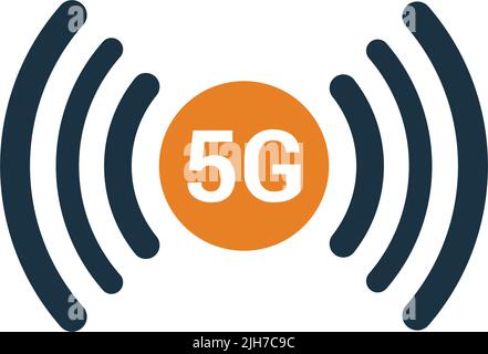 5G, Internet, icône réseau - utilisation à des fins commerciales, médias imprimés, Web ou tout type de projets de conception. Fichier EPS vectoriel. Illustration de Vecteur