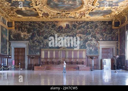 Grande salle du conseil, Palais des Doges, Venise, Italie Banque D'Images