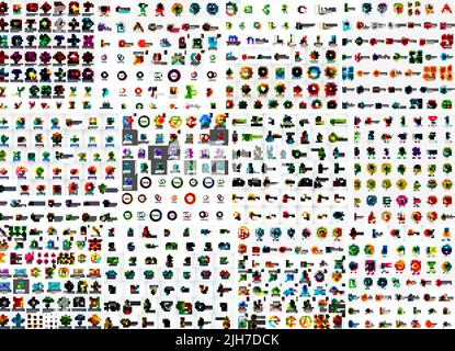 Mega collection, Logo géométrique abstrait business icon set Illustration de Vecteur