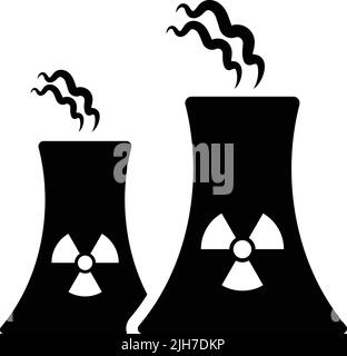 Atomique, énergie, nucléaire, icône de puissance - fichier EPS vectoriel simple modifiable. Illustration de Vecteur