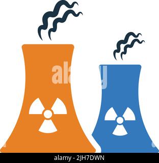 Atomique, énergie, nucléaire, icône de puissance - fichier EPS vectoriel simple modifiable. Illustration de Vecteur