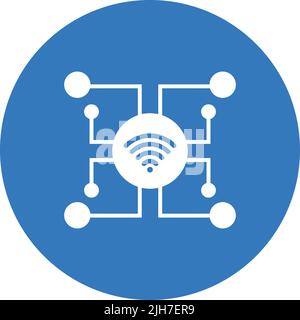 Connexions, réseau, icône wi-fi : à utiliser à des fins commerciales, sur des supports d'impression, sur le Web ou tout type de projet de conception. Fichier EPS vectoriel. Illustration de Vecteur