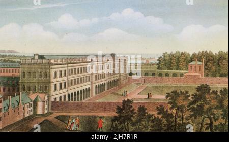 La Bibliothèque de Trinity College, Dublin, c1760. Publié par Robert Sayer (1725-1794). Le plus ancien édifice de la bibliothèque, maintenant connu sous le nom de la vieille bibliothèque, a été conçu par Thomas Burgh (1670-1730). La construction a commencé en 1712 et a été achevée en 1732. Banque D'Images