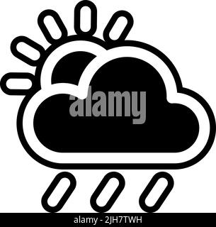 Icône météo pluvieux Illustration de Vecteur
