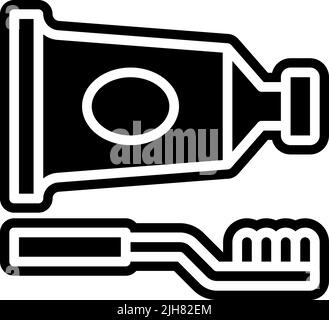 Icône brosse à dents épicerie Illustration de Vecteur