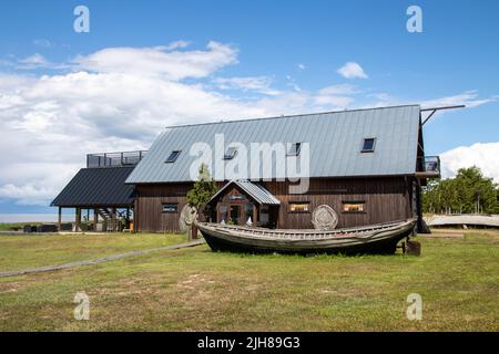 Village de Koguva sur l'île de Muhu en Estonie Banque D'Images