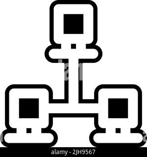 Réseaux informatiques de bureau . Illustration de Vecteur