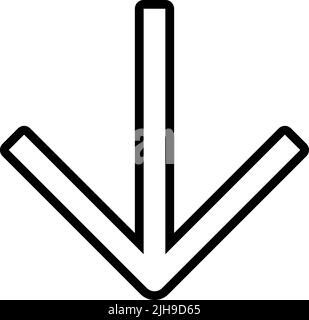 Flèche vers le bas de l'interface utilisateur de base . Illustration de Vecteur