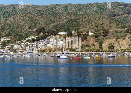 Yachts et bateaux dans Avalon Harbour Banque D'Images