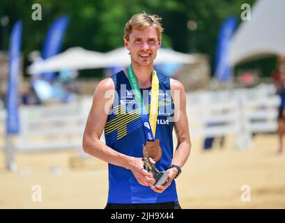 Pelham, Alabama, États-Unis. 16th juillet 2022. Les athlètes d'élite se réunissent du monde entier pour participer aux Jeux mondiaux (un événement international multisport de 11 jours organisé avec le soutien du Comité International Olympique). Les athlètes ont participé à l'orientation. (Image de crédit : © Jeremy Raines/ZUMA Press Wire) Banque D'Images