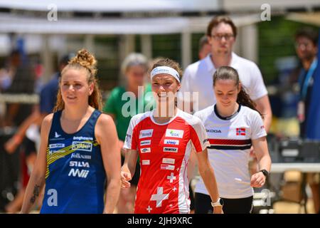 Pelham, Alabama, États-Unis. 16th juillet 2022. Les athlètes d'élite se réunissent du monde entier pour participer aux Jeux mondiaux (un événement international multisport de 11 jours organisé avec le soutien du Comité International Olympique). Les athlètes ont participé à l'orientation. (Image de crédit : © Jeremy Raines/ZUMA Press Wire) Banque D'Images