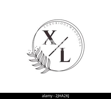 XL initiales lettre mariage monogramme logos modèle, dessin à la main moderne minimalistes et modèles floraux pour cartes d'invitation, Enregistrer la date, élégant Illustration de Vecteur