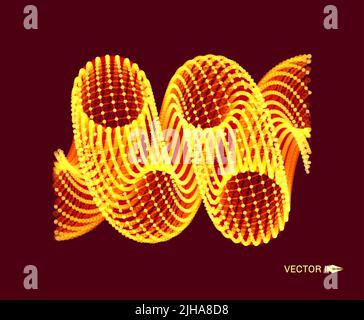 Spirale. La structure de connexion. Résumé de la conception de la grille. Illustration 3D de vecteur de la science, de la technologie. Illustration de Vecteur