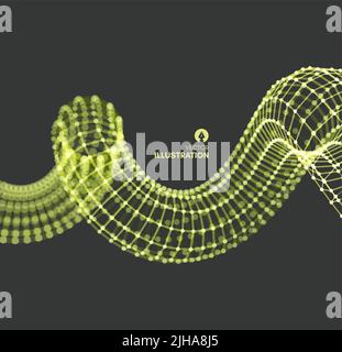 Spirale. La structure de connexion. Résumé de la conception de la grille. Illustration 3D de vecteur de la science, de la technologie. Illustration de Vecteur