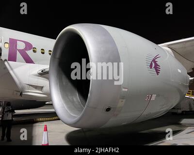 Aéroport de Qatar Airways Aeroplan Jet Engine Hamad Banque D'Images